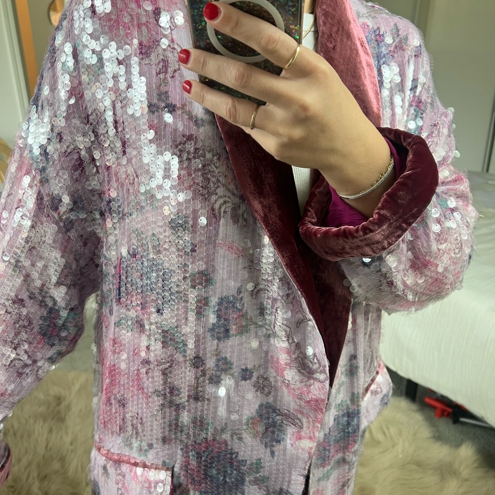 FREE PEOPLE velvet and sequin duster - Picture 6 of 8